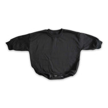 Load image into Gallery viewer, Black cotton long sleeves baby girls sweater romper