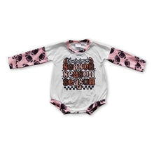 Load image into Gallery viewer, Touchdown season football baby girls romper