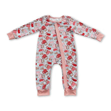 Load image into Gallery viewer, Gingerbread cup zipper baby girls Christmas romper