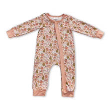 Load image into Gallery viewer, Christmas tree snowman zipper baby girls romper