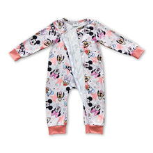 Load image into Gallery viewer, Duck mouse long sleeves zipper baby girls romper