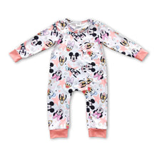 Load image into Gallery viewer, Duck mouse long sleeves zipper baby girls romper