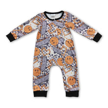 Load image into Gallery viewer, Skateboard smile long sleeves zipper baby kids romper