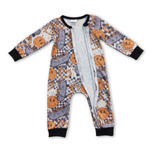 Load image into Gallery viewer, Skateboard smile long sleeves zipper baby kids romper