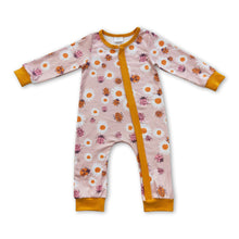 Load image into Gallery viewer, Ladybug flower long sleeves baby girls zipper romper