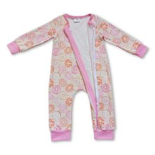Load image into Gallery viewer, Donuts long sleeves baby girls zipper romper