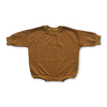 Load image into Gallery viewer, Brown cotton long sleeves baby kids sweat romper