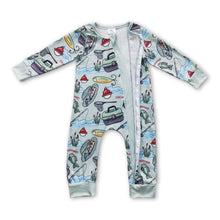Load image into Gallery viewer, Dad's fishing buddy zipper baby boy romper