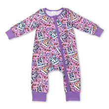 Load image into Gallery viewer, Long sleeves dog print baby girls zipper romper