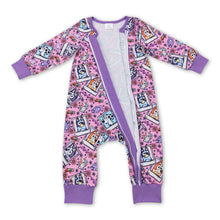 Load image into Gallery viewer, Long sleeves dog print baby girls zipper romper