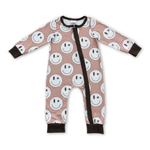 Load image into Gallery viewer, Long sleeves smile khaki baby kids zipper romper