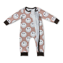 Load image into Gallery viewer, Long sleeves smile khaki baby kids zipper romper