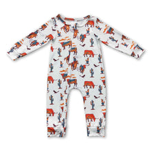 Load image into Gallery viewer, Horse cactus long sleeves baby kids western romper