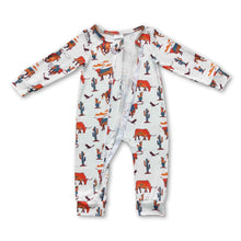 Load image into Gallery viewer, Horse cactus long sleeves baby kids western romper