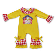 Load image into Gallery viewer, Chicken farm long sleeves ruffle baby girls romper
