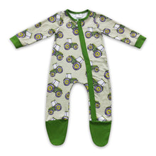 Load image into Gallery viewer, Tractors farm baby boy zipper footed coverall