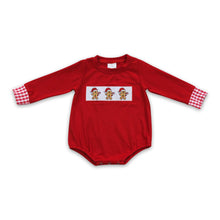 Load image into Gallery viewer, Gingerbread red long sleeves baby boy Christmas romper