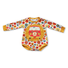 Load image into Gallery viewer, Groovy floral long sleeves baby girls romper