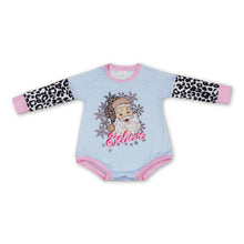 Load image into Gallery viewer, Leopard believe santa baby girls Christmas romper