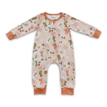 Load image into Gallery viewer, Peach floral long sleeves baby girls zipper romper