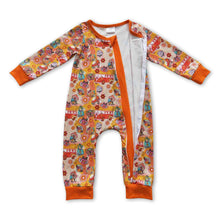 Load image into Gallery viewer, Roller skates floral long sleeves baby girls zipper romper