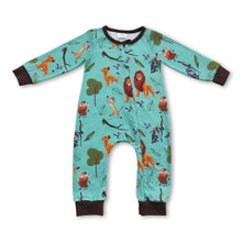 Load image into Gallery viewer, Lion long sleeves baby kids zipper romper