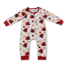 Load image into Gallery viewer, Cookie drink candy cane baby kids Christmas zipper romper