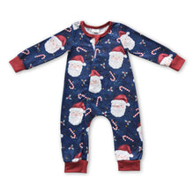 Load image into Gallery viewer, Santa candy cane red baby kids Christmas romper