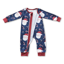 Load image into Gallery viewer, Santa candy cane red baby kids Christmas romper