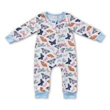 Load image into Gallery viewer, Butterfly long sleeves zipper baby girls romper