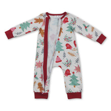 Load image into Gallery viewer, Gingerbread Christmas tree baby kids zipper romper