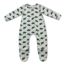 Load image into Gallery viewer, Green tractor long sleeves baby boy zipper footed coverall