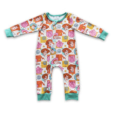Load image into Gallery viewer, Pig toy patchwork baby kids zipper romper