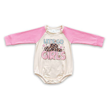 Load image into Gallery viewer, Let's go girls hat baby kids western romper