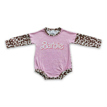 Load image into Gallery viewer, Pink leopard long sleeves party baby girls romepr