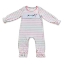Load image into Gallery viewer, Christmas lighting pink stripe baby girls romper