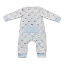 Load image into Gallery viewer, Blue santa baby boy zipper Christmas romper