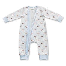 Load image into Gallery viewer, Blue santa baby boy zipper Christmas romper
