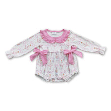 Load image into Gallery viewer, Pink ballet long sleeves baby girls Christmas romper
