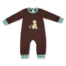 Load image into Gallery viewer, Duck dog brown long sleeves baby boy romper