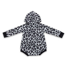 Load image into Gallery viewer, Smile pocket black leopard baby kids hooded romper