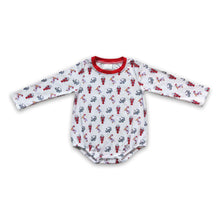 Load image into Gallery viewer, Christmas hat duck crawfish baby boy romper