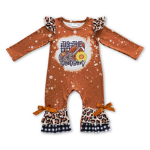 Load image into Gallery viewer, Tis the season football pumpkin sunflower baby girls romper