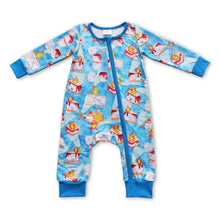 Load image into Gallery viewer, Blue cake heart long sleeves baby boy zipper romper