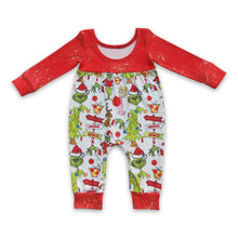 Load image into Gallery viewer, Red long sleeves green face gifts baby girls Christmas romper