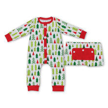 Load image into Gallery viewer, Christmas tree long sleeves baby boy romper