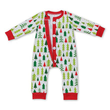 Load image into Gallery viewer, Christmas tree long sleeves baby boy romper