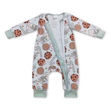 Load image into Gallery viewer, Cookie milk candy cane baby boy Christmas zipper romper