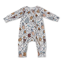 Load image into Gallery viewer, Snowman Christmas tree cookie candy cane baby zipper romper