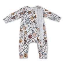 Load image into Gallery viewer, Snowman Christmas tree cookie candy cane baby zipper romper